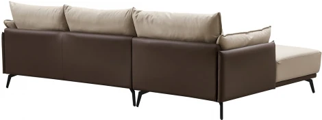 Диван ESF ELEGANTE NAPPA SF015 угловой бежевый 6615-коричневый угол правый/Кожа