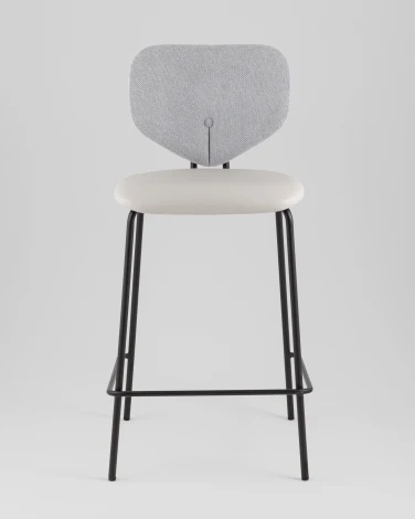 Стул полубарный Masey серый с серой экокожей Stool Group арт.УТ000039583