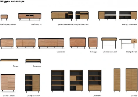 Композиция Look 20 (ЛДСП/Черный) ОГОГО Обстановочка! арт.848785