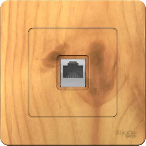 Телефонная розетка встраиваемая RJ-11 (ясень) Systeme Electric Blanca BLNIS011005