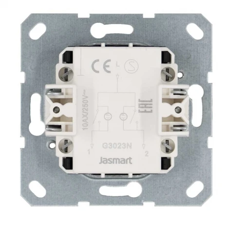 Выключатель двухклавишный с подсветкой (антрацит) Jasmart G-Classic G3023NB