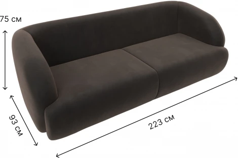 Диван прямой Лига-041 (Коричневый/Велюр) Лига Диванов арт.122202