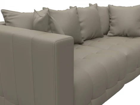 Диван прямой Лига-052 НПБ (ЛДСП,Брус,Фанера/Пластик/Экокожа/Бежевый) Лига Диванов 129902