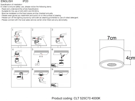 Точечный светильник светодиодный Crystal Lux CLT 525 525C70 GO 4000K (220V, круглые)