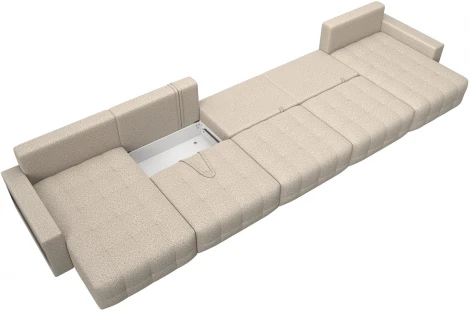 Диван п-образный с полками Лига-053 НПБ МегаЛонг Лига Диванов (Велюр) арт.129019