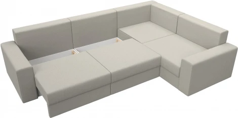 Диван угловой Майами Long правый угол (Бежевый/Рогожка) Лига Диванов арт.122905