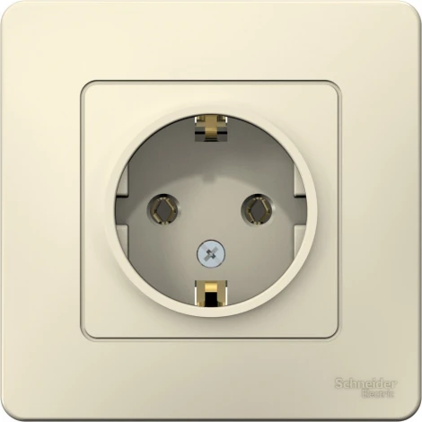 Розетка встраиваемая с заземлением (молочный) Systeme Electric Blanca BLNRS001012