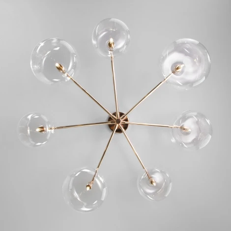 Умная потолочная люстра на штанге Eurosvet Jar 70128/7 золото (220V, шарики)