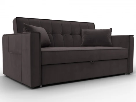 Диван прямой Лига-104 (140) (ЛДСП,Брус,Фанера,Велюр/Коричневый) Лига Диванов 134872