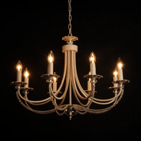 Подвесная люстра Abrasax Josephine 3007/8(creamgold) (220V, на цепи, свеча)