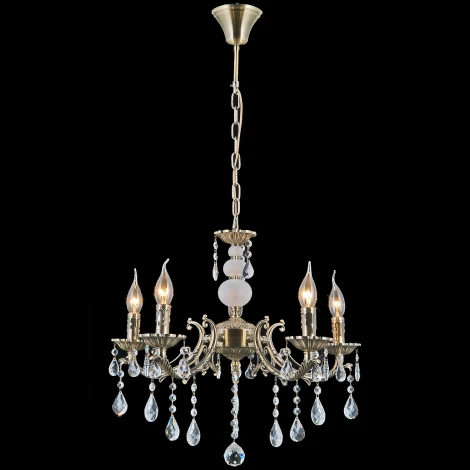 Подвесная люстра ILLUMICO IL9927-5PSQ-24 AB CASTOR (220V, на цепи, подсвечник, свеча)