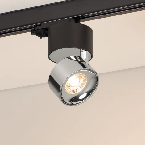 Трековый светильник SP-PLURIO-TRACK-4TR-R77-9W Warm3000 (BK-CHR, 36 deg, 230V) (Arlight, IP20 Металл) 038125 (LED)