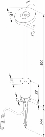 Уличный грунтовый светильник Elektrostandard Verano 35185/S черный (LED, 220V, круглые, IP54)