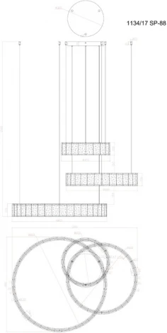 Подвесной светильник Divinare Teresa 1134/17 SP-88 (LED, 220V, на тросе, кольцо)