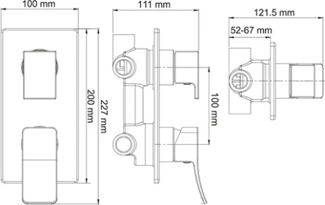 Смеситель Wasserkraft Aller 10671 С ВНУТРЕННЕЙ ЧАСТЬЮ, для ванны и душа