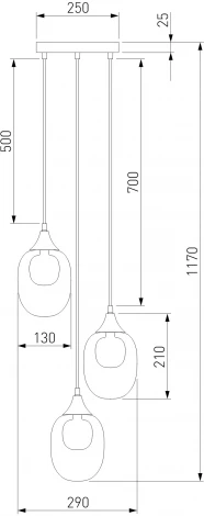 Подвесной светильник Eurosvet Spritz 70216/3 латунь (220V, на проводе)