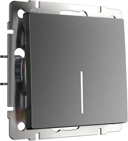 Выключатель одноклавишный проходной с подсветкой (графит матовый) Werkel W1112164 (a063101)
