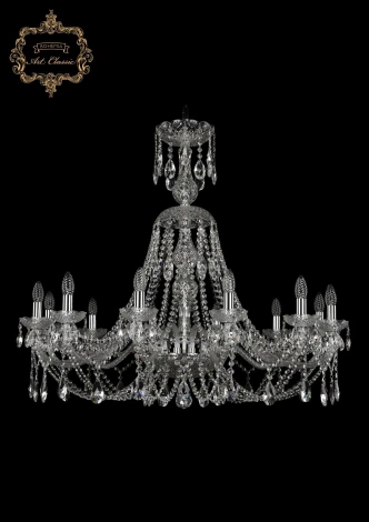Подвесная люстра Art Classic 11.21 11.21.12.360.XL-88.Cr.Sp (220V, хрусталь, на цепи, подсвечник, свеча)