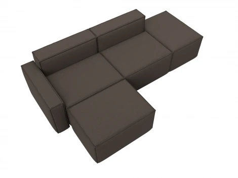 Диван угловой модульный Лига-063 угол левый (ДСП/Пластик/Рогожка/Коричневый) Лига Диванов 129784L