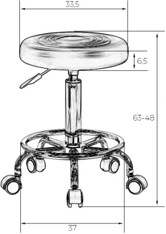Табурет мастера DOBRIN BILLY BLACK (чёрный) 3051_BlackBase-LM BLACK, цвет сиденья чёрный, основания чёрный