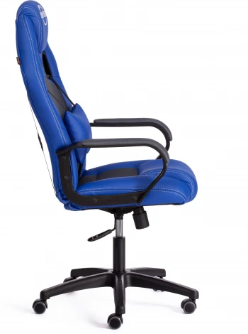 Компьютерное кресло игровое Tetchair DRIVER (Исскуственая кожа,Ткань/Синий,Серый)