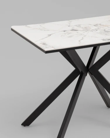 Стол Мармер мини нераскладной 90х60х75 см, GOLD JADE, подстолье металл черный Stool Group УТ000042616