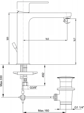 Смеситель E.C.A. Nita 102188049EX для раковины