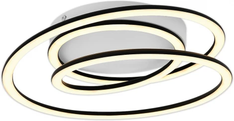 Потолочная люстра светодиодная Escada Spiral 626/A LED 70Вт, 3000-6400K, Ra>80, плавная регулировка мощности, изменение цветовой температуры, ПДУ, металл/силикон, черный (регулировка яркости, 220V)