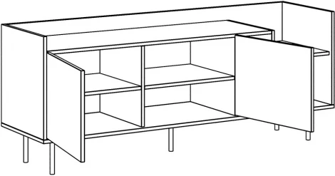 Тумба для ТВ и винилового проигрывателя Look ОГОГО (арт.846110), (ЛДСП/Черный)