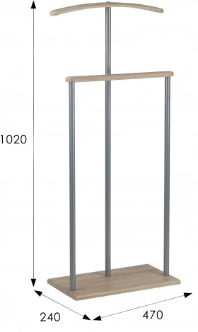 Вешалка костюмная Дэви 1 металлик/дуб сонома от фабрики Mebelik