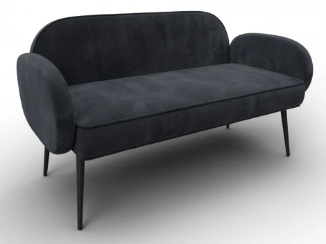 Диван прямой Лига-086 (Фанера/Металл/Велюр/Темно-серый) Лига Диванов 131093