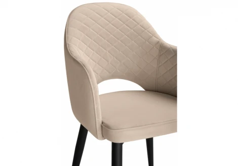 Обеденный стул на металлокаркасе Woodville Vener beige / black 15082