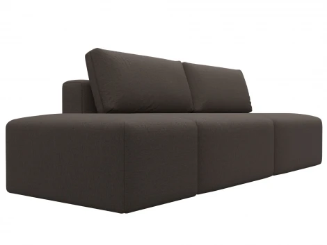 Диван прямой модульный с пуфом Лига-060 НПБ (ЛДСП,Брус,Фанера/Пластик/Рогожка/Коричневый) Лига Диванов 129675