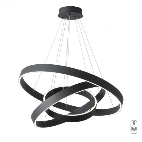 Подвесной светильник светодиодный кольцо с пультом Crystal Lux TRON SP158W LED BLACK