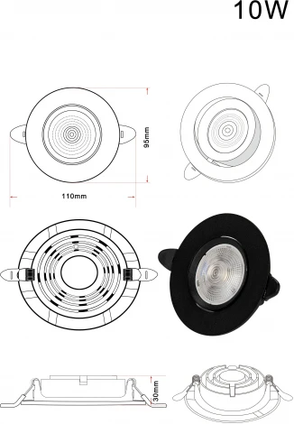 Встраиваемый светодиодный светильник Zortes Raiz ZRS.57795.5 (220V, круглые)