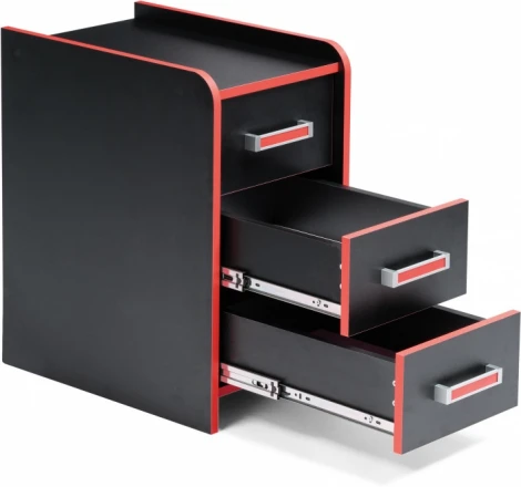 Компьютерный стол Woodville Ханна 33х55х60 черная / красная