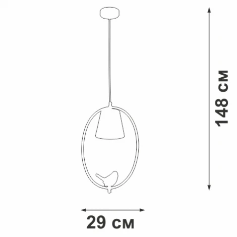 Подвесной светильник V2918-0/1S Vitaluce (220V, на проводе, птички)