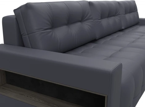 Диван прямой с полками Лига-053 НПБ Лонг Лига Диванов (Экокожа) арт.128921