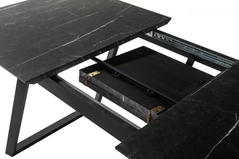 Стол R-Home Пеле раздвижной 140-180 Темный мрамор/Бабочка