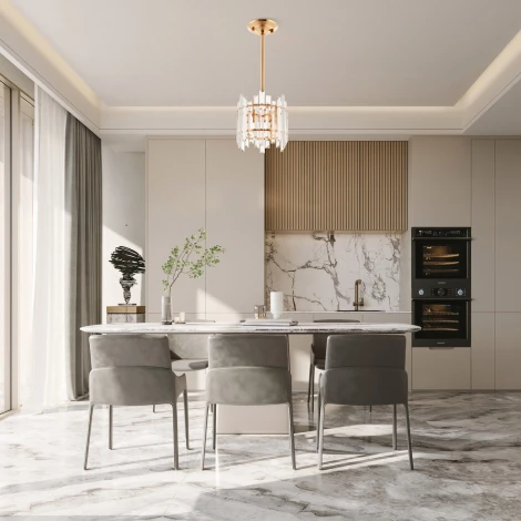 Подвесная люстра хрустальная на штанге Arte Milano Sorrento-2409 372409/1/350/200 GD (220V)