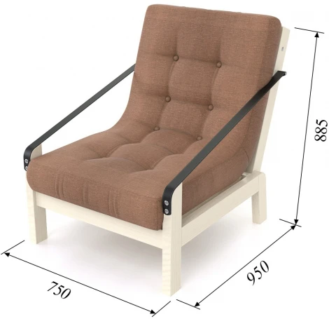 Кресло Arsko Локи беленый дуб коричневая рогожка