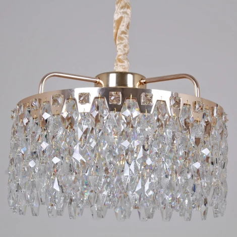 Подвесная люстра хрустальная светодиодная с регулировкой цветовой температуры Reluce 28500-0.4-400 MX GD