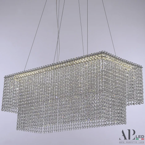 Подвесная люстра светодиодная APL LED Sicilia SH05.74.C.Ni.4000 (220V, хрусталь, на тросе)