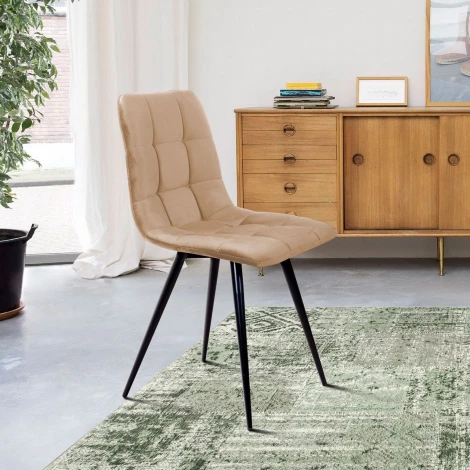 Стул UNO, бархат бежевый 5 / чёрный конус Top Concept UNO 74699