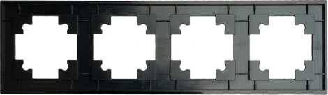 Рамка на 4 поста (черный) Stekker Катрин 49603