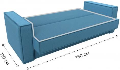 Диван-книжка Куба (Голубой/Рогожка) Лига Диванов арт.122060