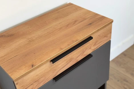 Обувница Баско Mebelson (ЛДСП/Графит,Дуб золотой) арт.173780,3319