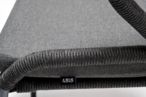 Обеденная группа на 6 персон со стульями Милан, каркас темно-серый, роуп темно-серый 4SIS Венето VEN-CMIL6T1-7-SET D-gray