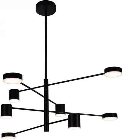 Потолочная люстра ярусная на штанге диммируемая Kink Light Мекли 07650-8D,19(3000K) черный Led 4*12w+4*16w (220V)