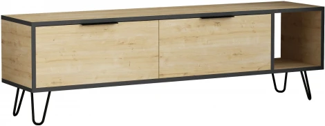 Тумба под ТВ FUROKI TV UNIT LEVE (ЛДСП,Металл/Черный,Дуб,Темно-серый) арт.LEV00421